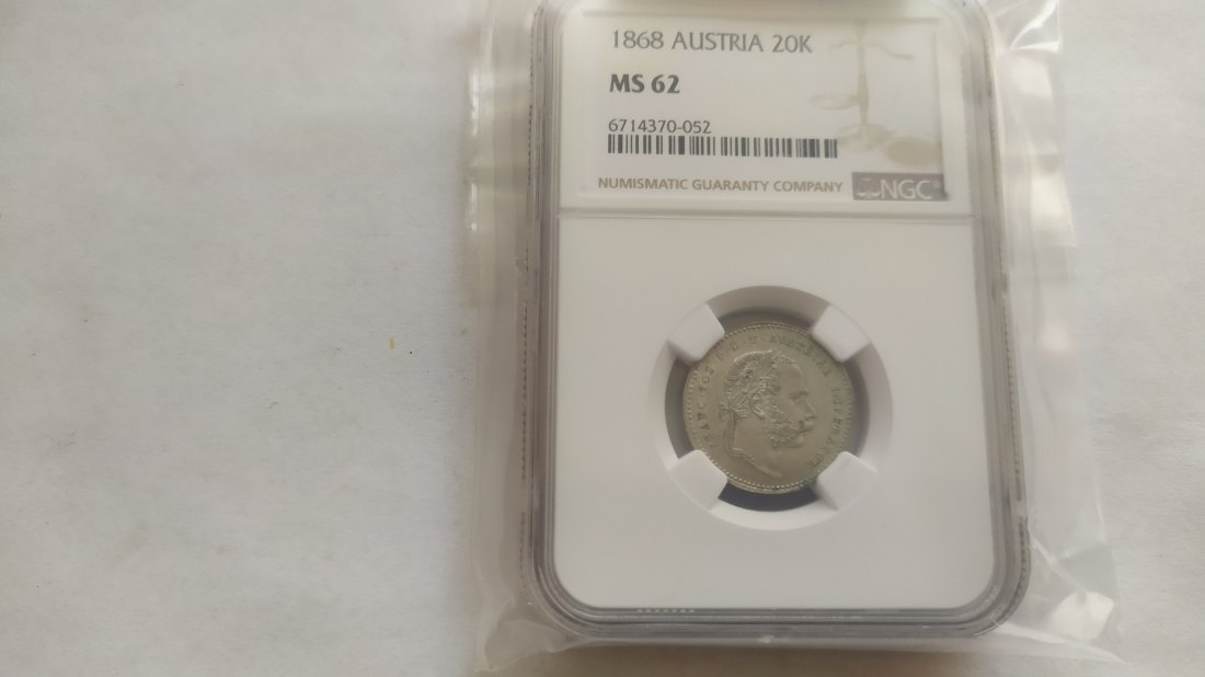  AUSTRIA.20 KREUZER 1868.NGC 62   