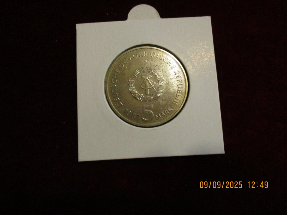  5 Mark DDR 1987 Alexanderplatz Berlin 9,6g   