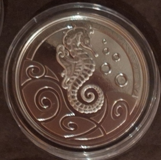  Samoa, 2 Tala, 2019, Seepferdchen, 1oz 999er Silber (in Münzkapsel) ex.5000   