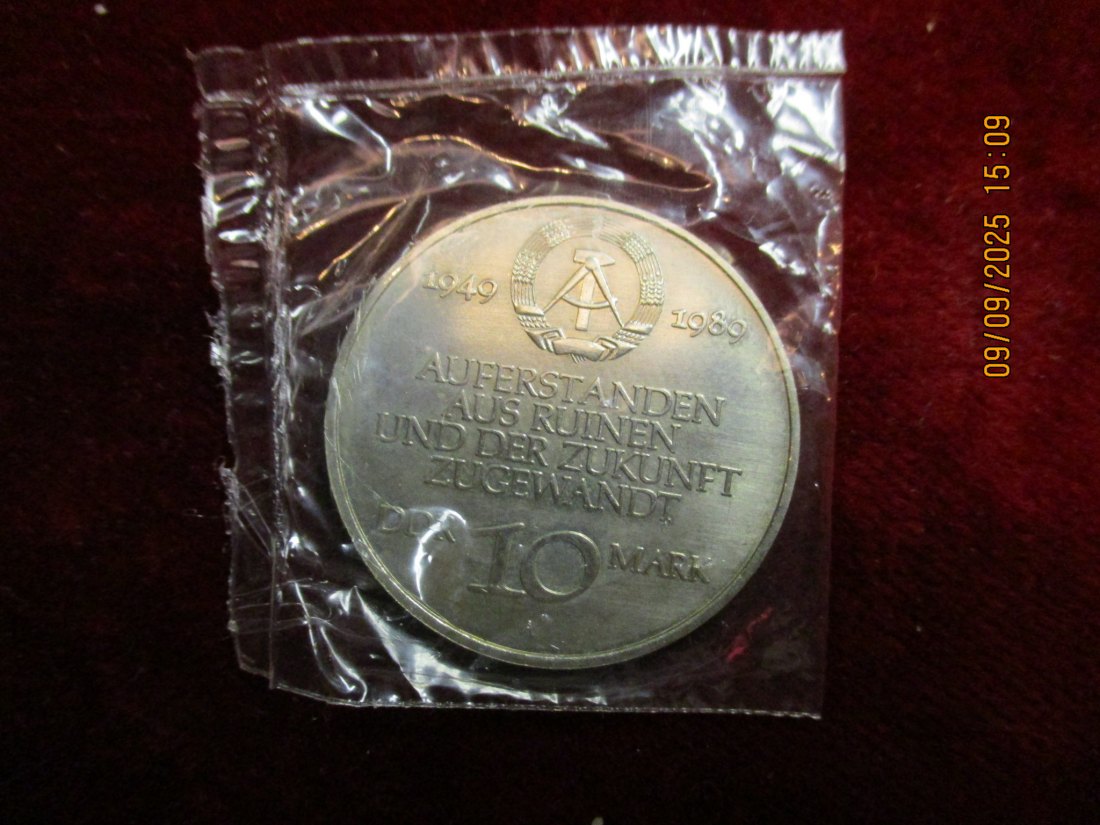  10 Mark DDR 1989 - 40 Jahre DDR  12g   