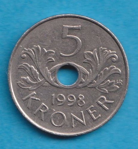  Norwegen 5 Kronen 1998   