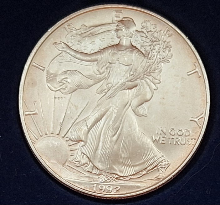  USA,1 Dollar, 1992 Working Liberty, 1OZ.FINE SILVER   