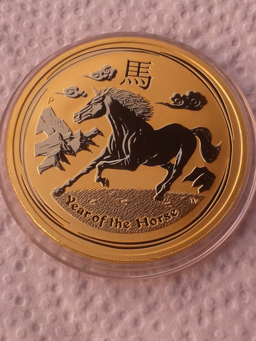  Original 100 Dollar 2014 Australien Lunar Pferd 1 Unze Gold 999er Gold   