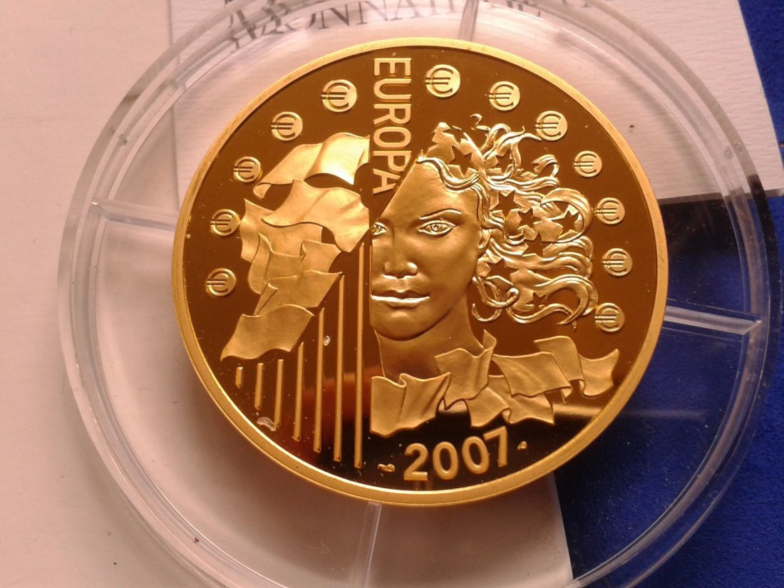  Original 100 euro 2007 PP Frankreich Airbus A380 Gold 5 Unzen Gold 999er Gold 155,5g Gold   
