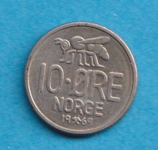  Norwegen 10 Öre 1969   