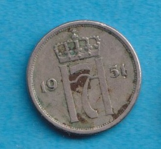  Norwegen 10 Öre 1951   