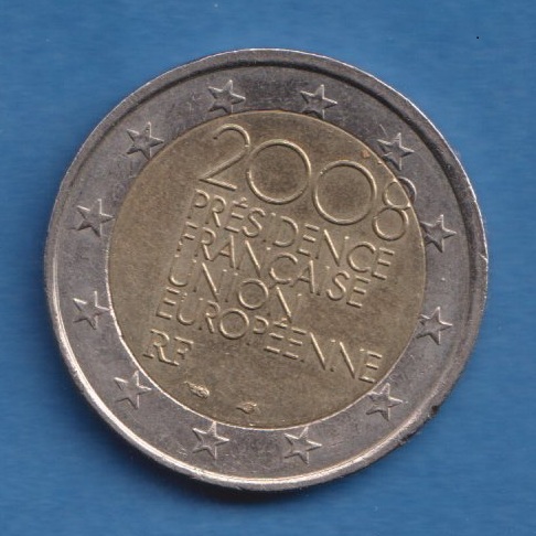  Frankreich 2 Euro Gedenkmünze 2008 EU - Vorsitz   