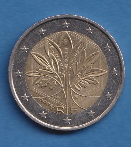  Frankreich 2 Euro 2022 Stilisierter Baum neues Motiv   