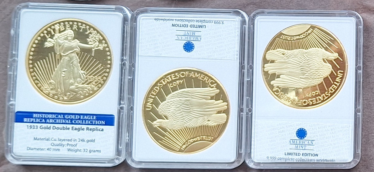  USA,1 Stück Gold Double Eagel KOPIE verpackt-AMERICAN MINT LIMITED EDITION (1von3)   