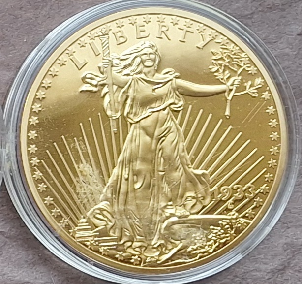  USA, 20 Gold-Dollar unedele KOPIE in Kapsel 139 Gramm   