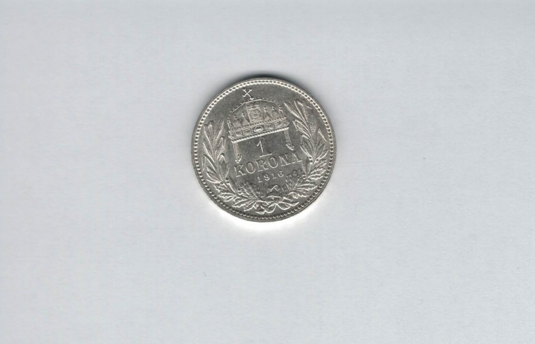  1 Korona 1916 á 4,17g fein Ag Kronenwährung Ungarn Franz Joseph I. Spittalgold9800 (1277   