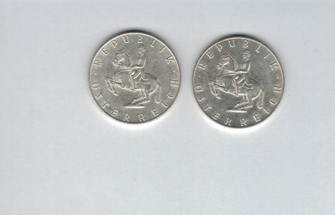  5 Schilling 1960 1961 2 Stk silber á 3,32 fein Österreich Spittalgold9800 /1054   