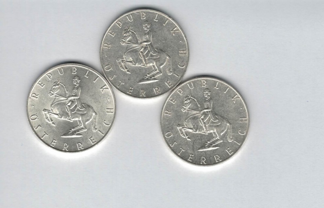  5 Schilling 1964 1965 1966 3 Stk silber á 3,32 fein Österreich Spittalgold9800 /1054   