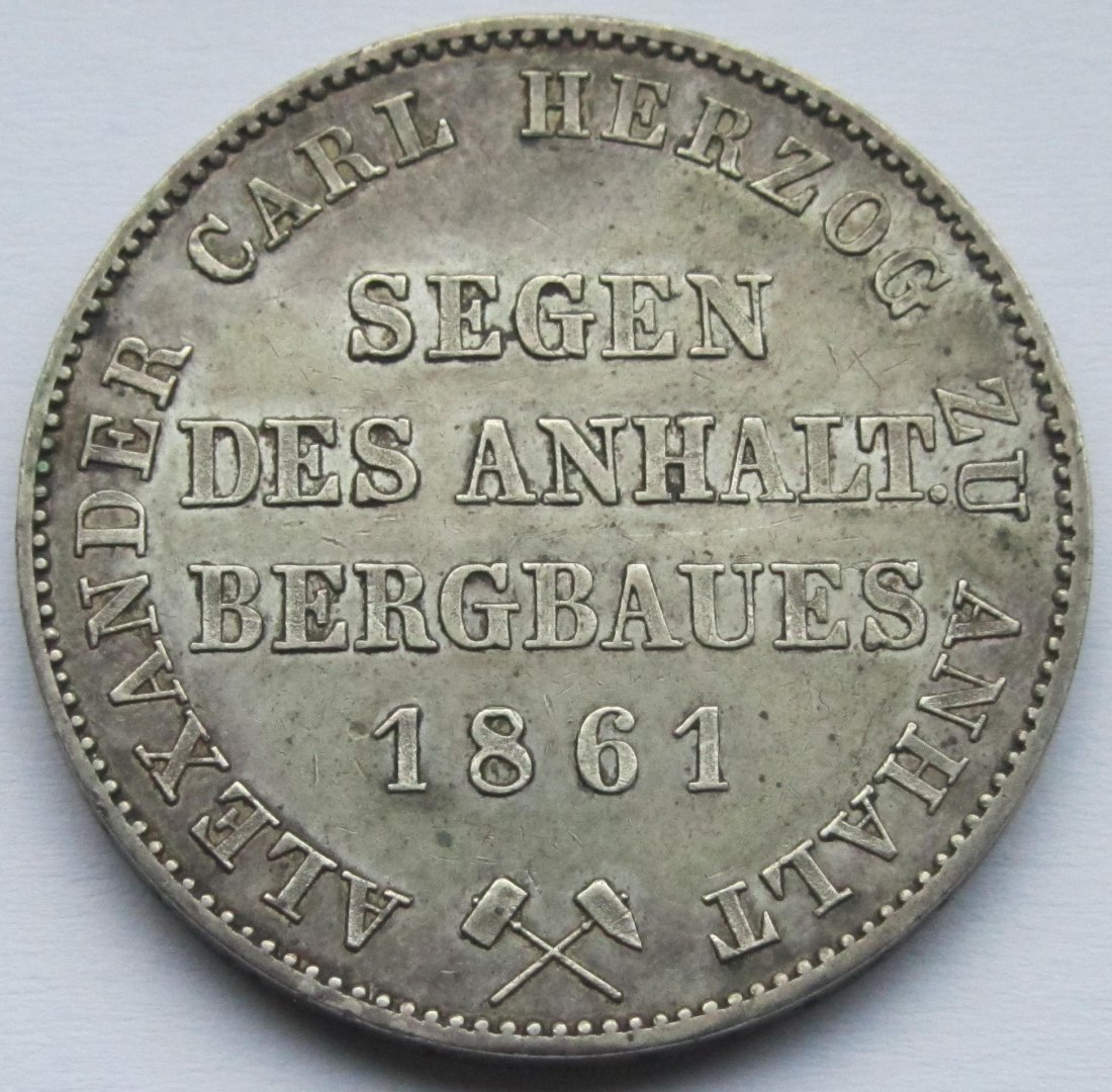  Anhalt: Ausbeutetaler 1861   