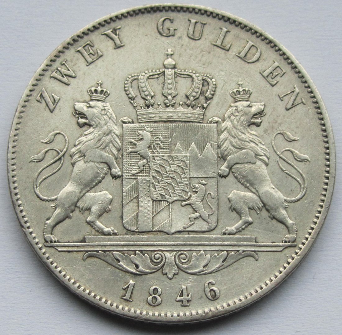  Bayern: 2 Gulden Ludwig I. 1846   