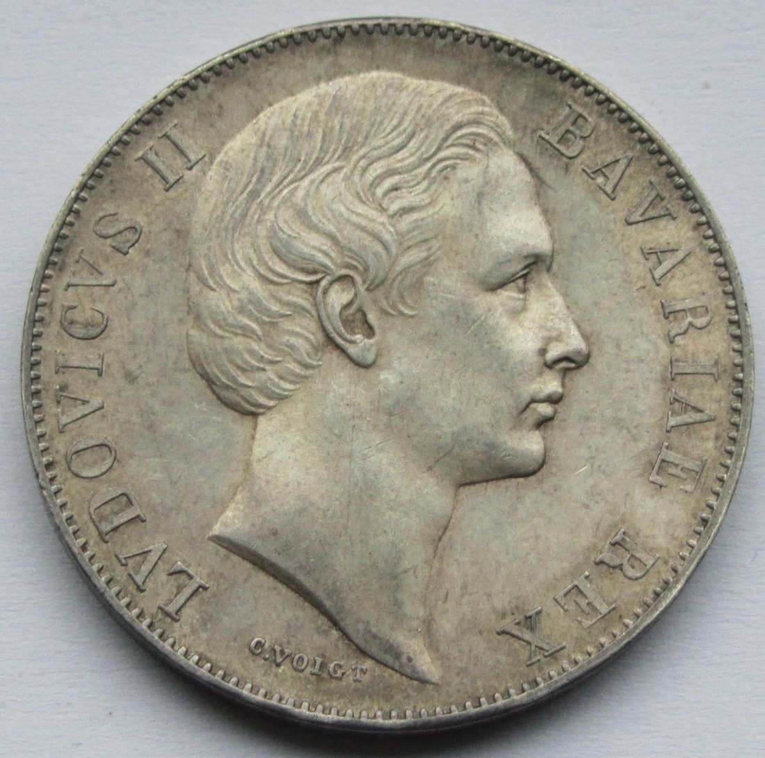 Bayern: 1 Taler Ludwig II. 1870   