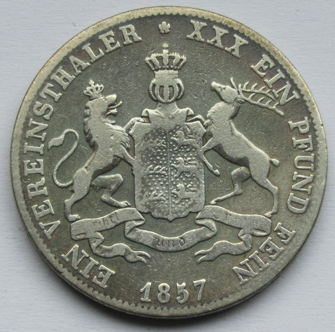 Württemberg: 1 Taler Wilhelm 1857   