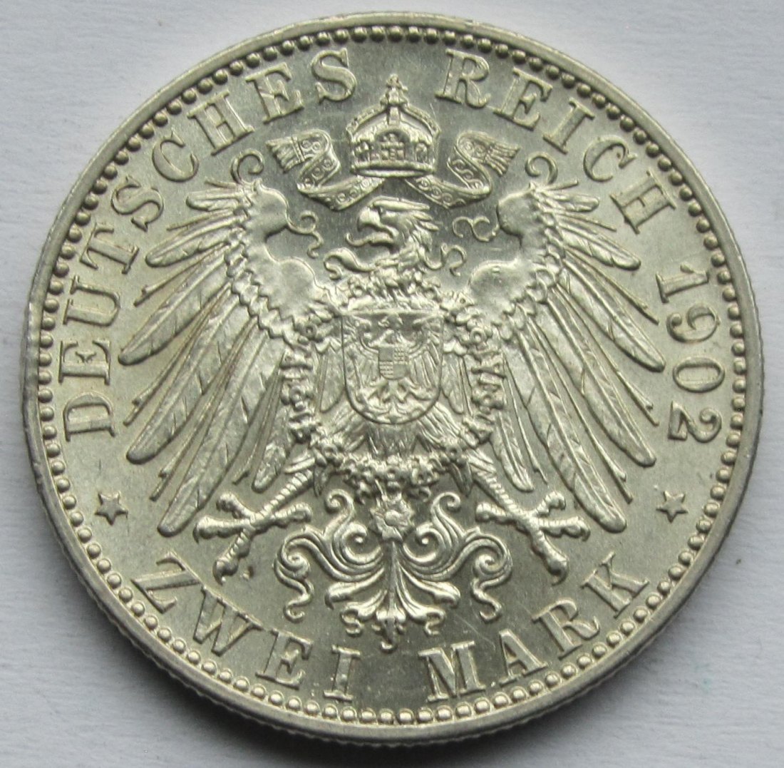  Kaiserreich: Baden, 2 Mark Thronjubiläum (Jaeger 30), 1902   