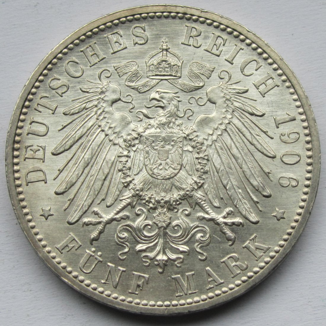  Kaiserreich: Baden, 5 Mark Goldene Hochzeit (Jaeger 35), 1906   