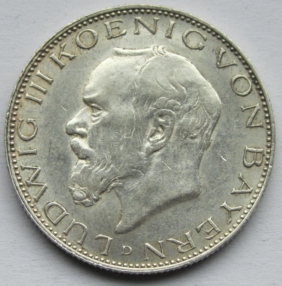  Kaiserreich: Bayern, 2 Mark Ludwig III. (Jaeger 51), 1914   