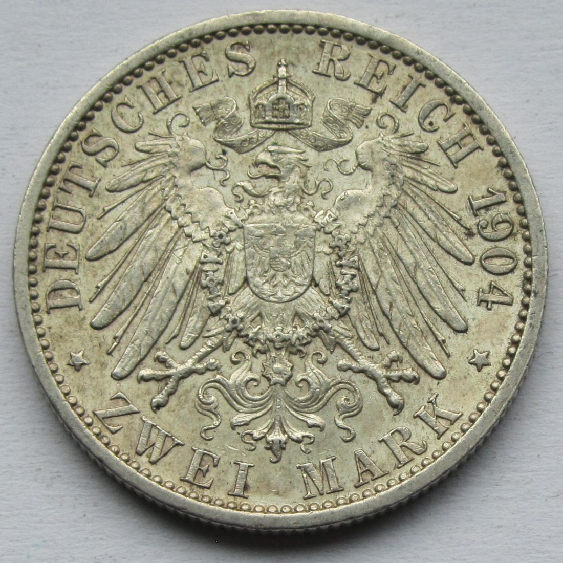 Kaiserreich: Mecklenburg-Schwerin, 2 Mark Hochzeit 1904 (Jaeger 86)   
