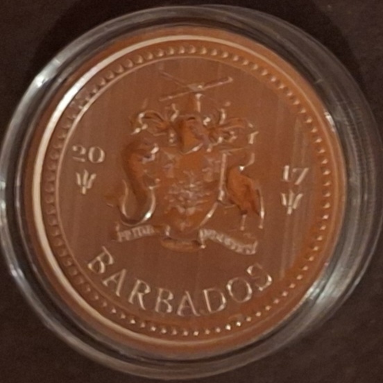  Barbados,1 Dollar,2017, 1oz 999er Silber gekapselt   