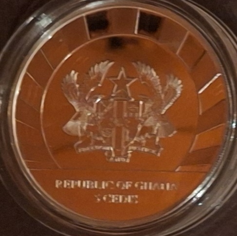  Ghana, 5Cedis, 2020, Säbelzahntiger 1oz 999er Silber gekapselt   
