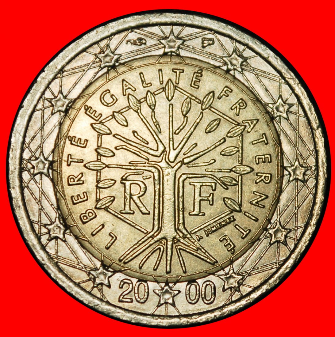 Ⰶ PHALLIC TYPE 1999-2006: FRANCE ★ 2 EUROS 2000 WORLD TREE AND SOLAR ECLIPSE★LOW START ★ NO RESERVE!