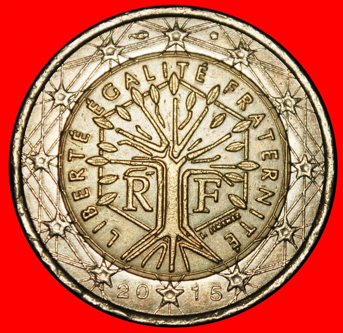  Ⰶ NON-PHALLIC 2007-2021: FRANCE ★ 2 EUROS 2015 WORLD TREE AND SOLAR ECLIPSE★LOW START ★ NO RESERVE!   