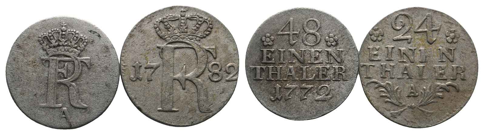  Altdeutschland; 2 Kleinmünzen 1782 / 1772   