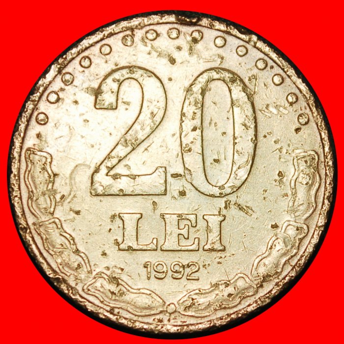  Ⰶ WREATH (1991-2003): ROMANIA ★ 20 LEUS 1992 STEPHEN (1457-1504) OF MOLDAVIA★LOW START ★ NO RESERVE!   