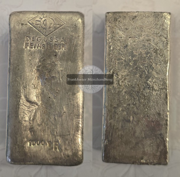 Deutschland Silberbarren 1000g Degussa FM-Frankfurt  Feingewicht: 1.000g   