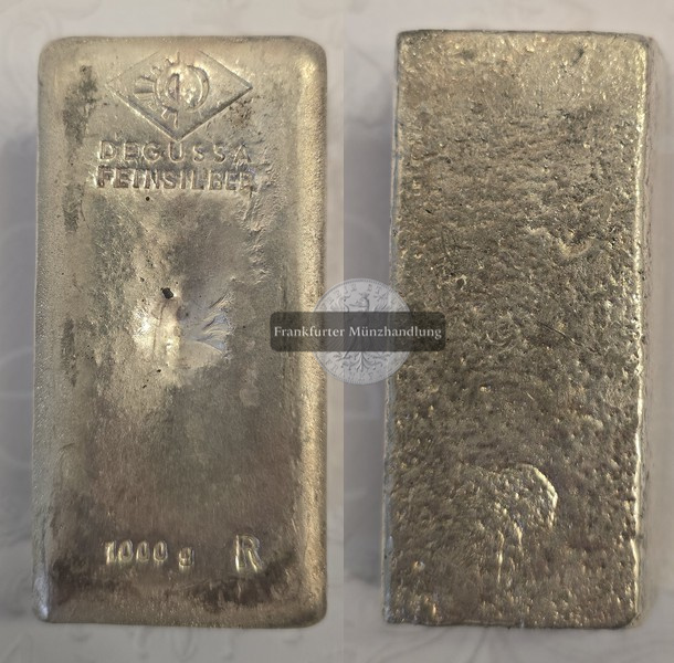  Deutschland Silberbarren 1000g Degussa FM-Frankfurt  Feingewicht: 1.000g   