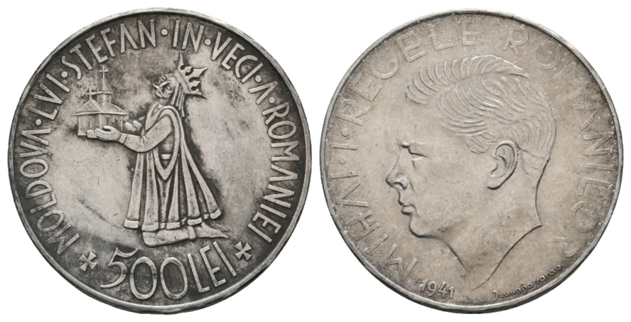  Rumänien; 500 Lei 1941; AG 24,98 g   