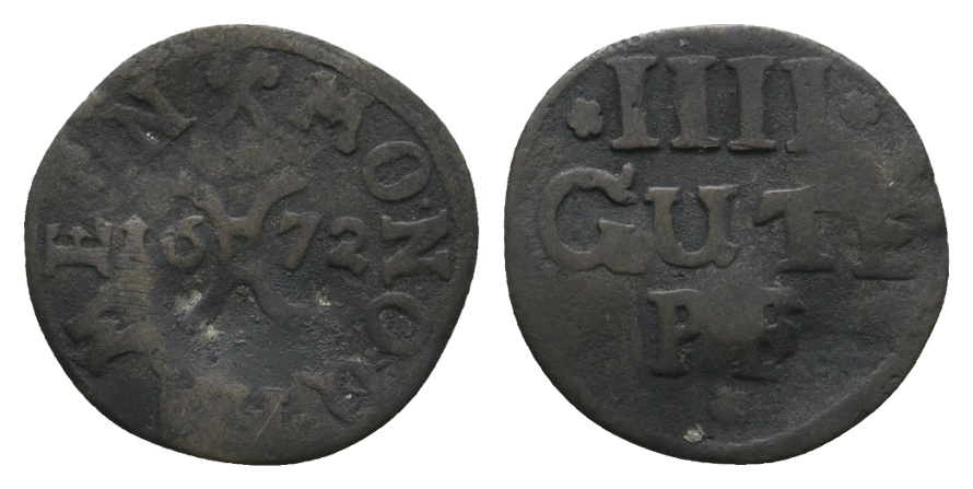  Altdeutschland; Hameln; Kleinmünze 1672   