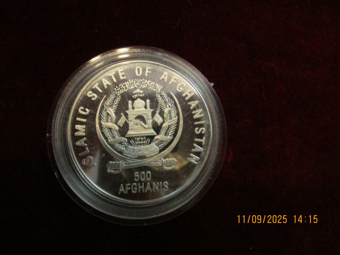  500 Afghanis 1997 Silbermünze 925er Silber 28,28 Gramm   