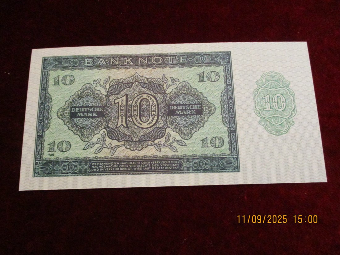  10 Mark Banknote Kassenfrisch Berlin 1948   