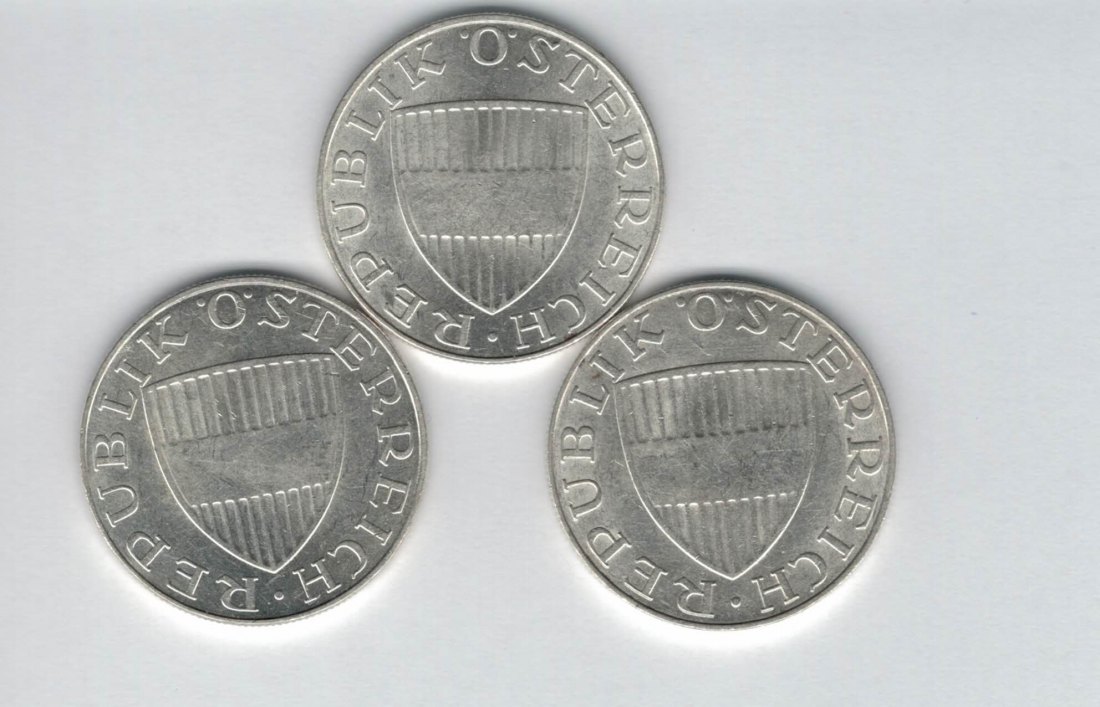  10 Schilling 1965 1966 1968 Ag silber á 4,8g fein Österreich 2. Republik Spittalgold9800 (4785)   