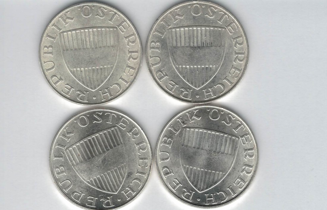  10 Schilling 1970 1971 1972 1973 silber á 4,8g fein Österreich 2. Republik Spittalgold9800 (4785)197   