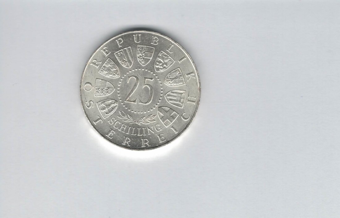  25 Schilling 1957 800 Jahre Mariazell 10,4g fein Ag Gedenkmünze Österreich Spittalgold9800 (04588/3)   