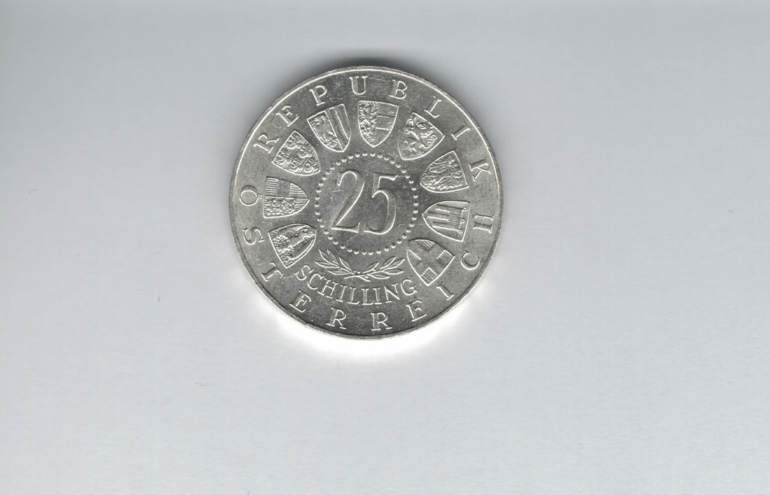  25 Schilling 1958 Carl Auer von Welsbach silber 10,4g fein Österreich Spittalgold9800 (4588/4)   