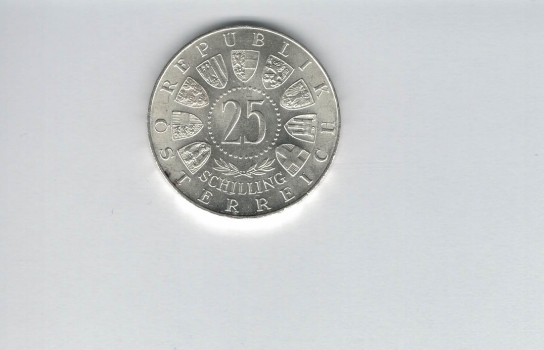  25 Schilling 1963 Prinz Eugen von Savoyen silber 10,4g fein Österreich Spittalgold9800 (04588/9)   