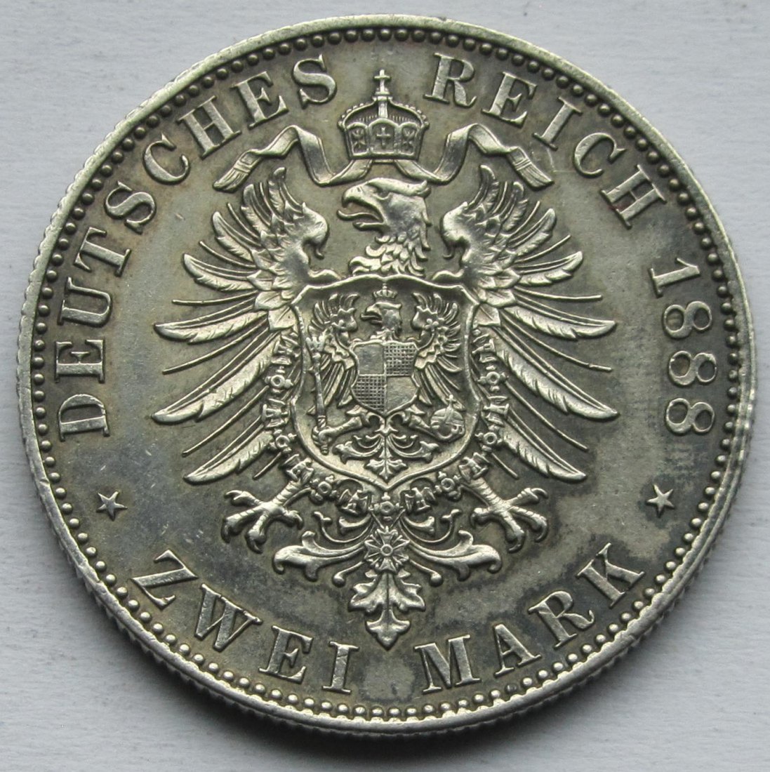  Kaiserreich: Preußen, 2 Mark Friedrich III. (Jaeger 98), 1888   