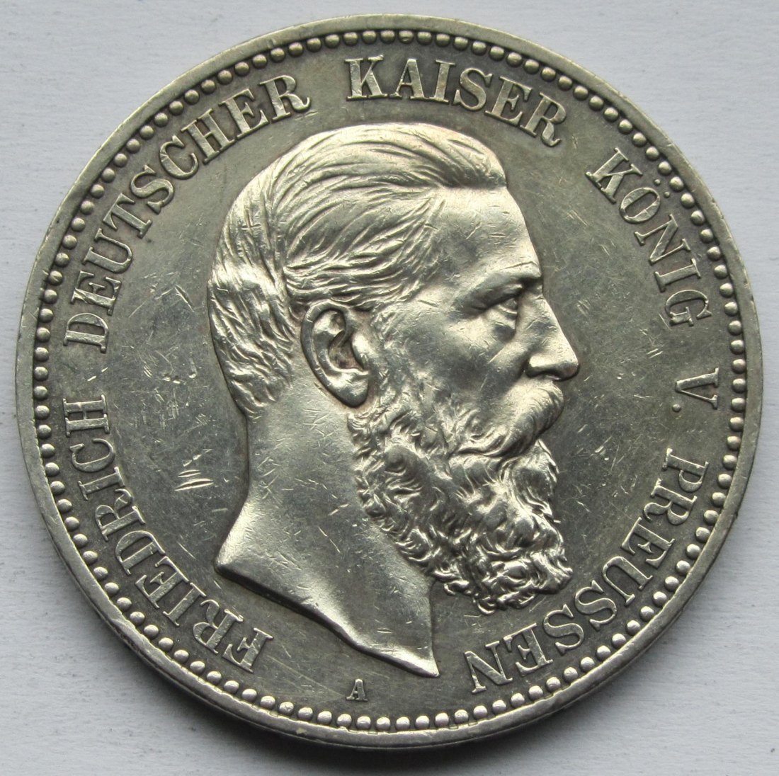  Kaiserreich: Preußen, 5 Mark Friedrich III. (Jaeger 99), 1888   