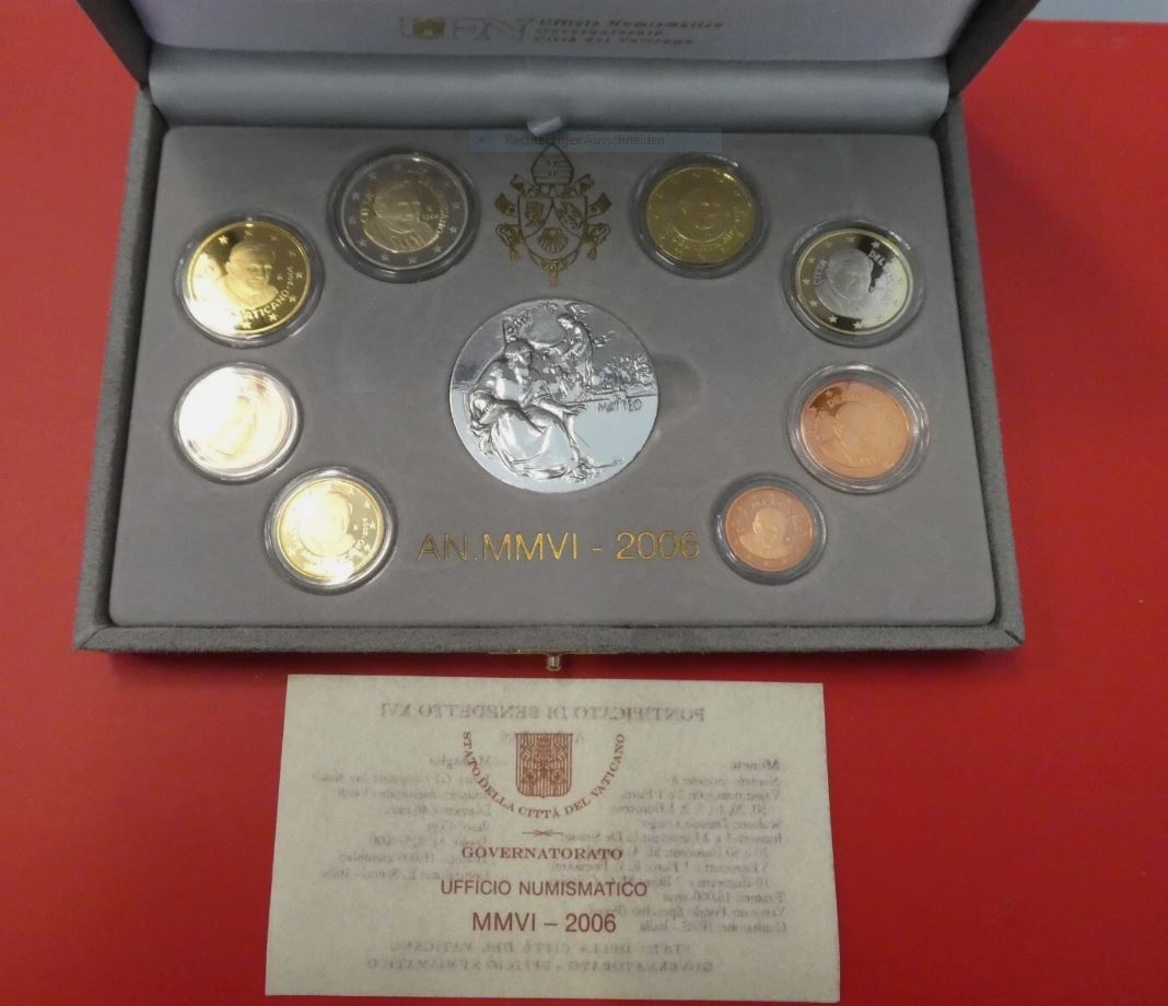  Vatikan KMS 2006 ANNO MMVI Kursmünzensatz EURO PP + Medaille 925 Silber + Zertifikat   