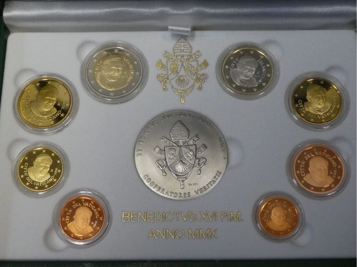 Vatikan KMS 2010 ANNO MMX Kursmünzensatz EURO PP + Medaille 925 Silber + Zertifikat   