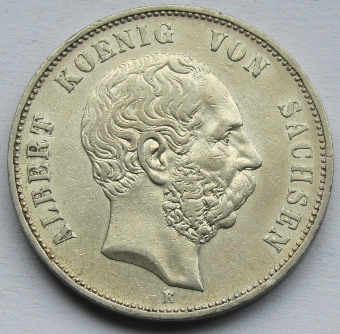  Kaiserreich: Sachsen, 5 Mark Albert (Jaeger 125), 1899   