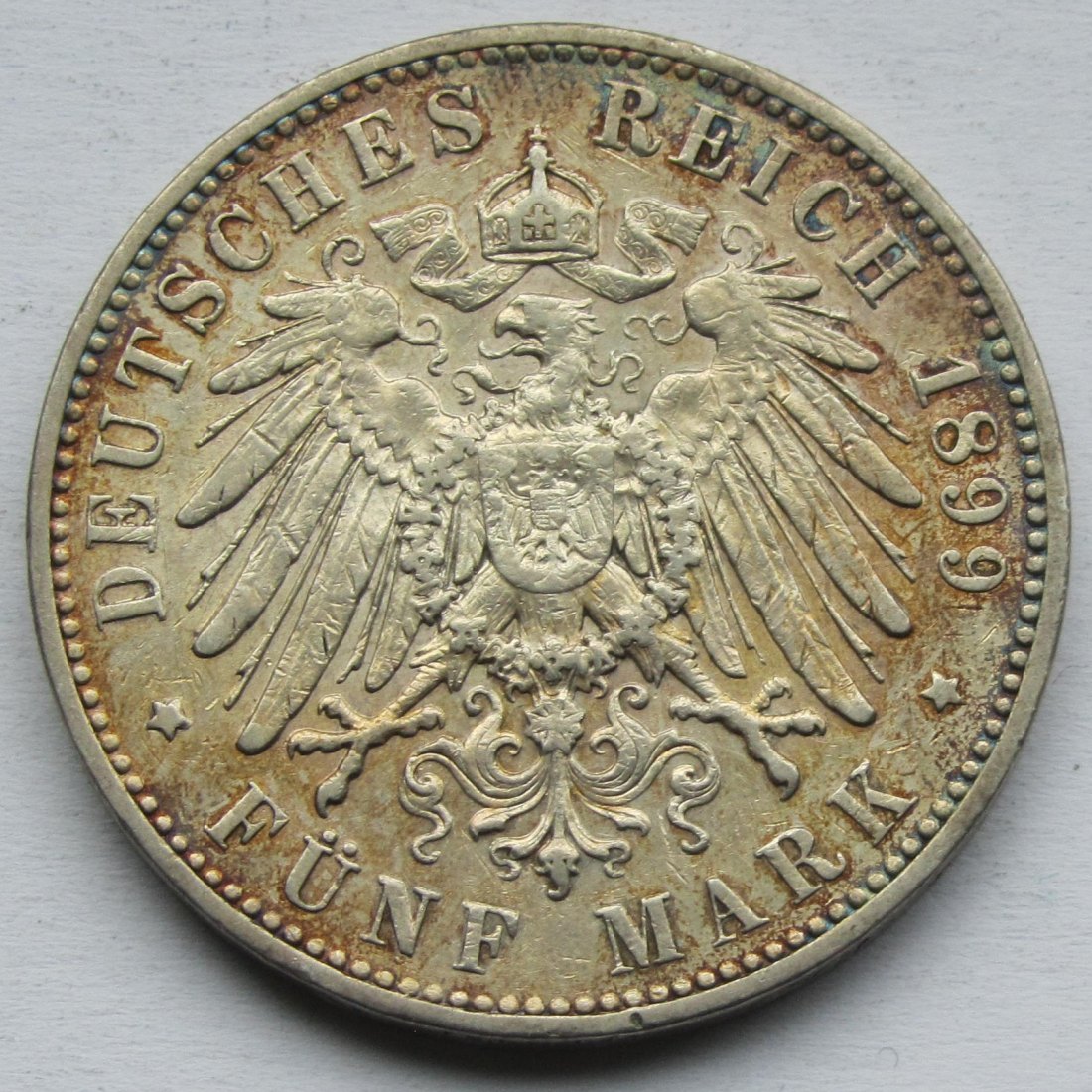  Kaiserreich: Sachsen, 5 Mark Albert (Jaeger 125), 1899   