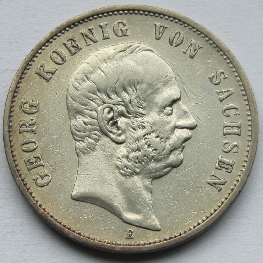  Kaiserreich: Sachsen, 5 Mark Georg (Jaeger 130), 1904   