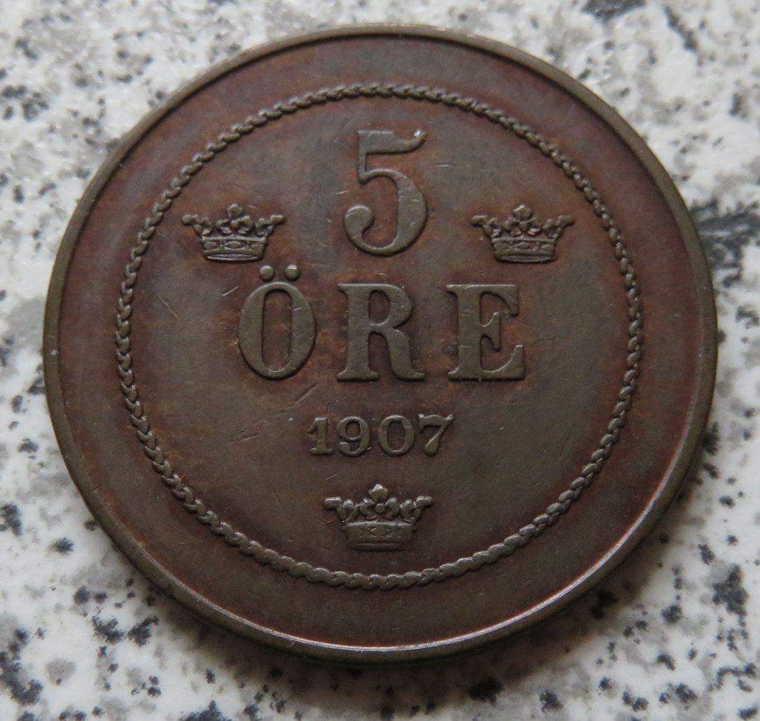  Schweden 5 Öre 1907   